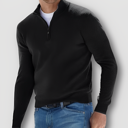 Casual Slim FIt Half Zip Soft Knit Sweater for Men