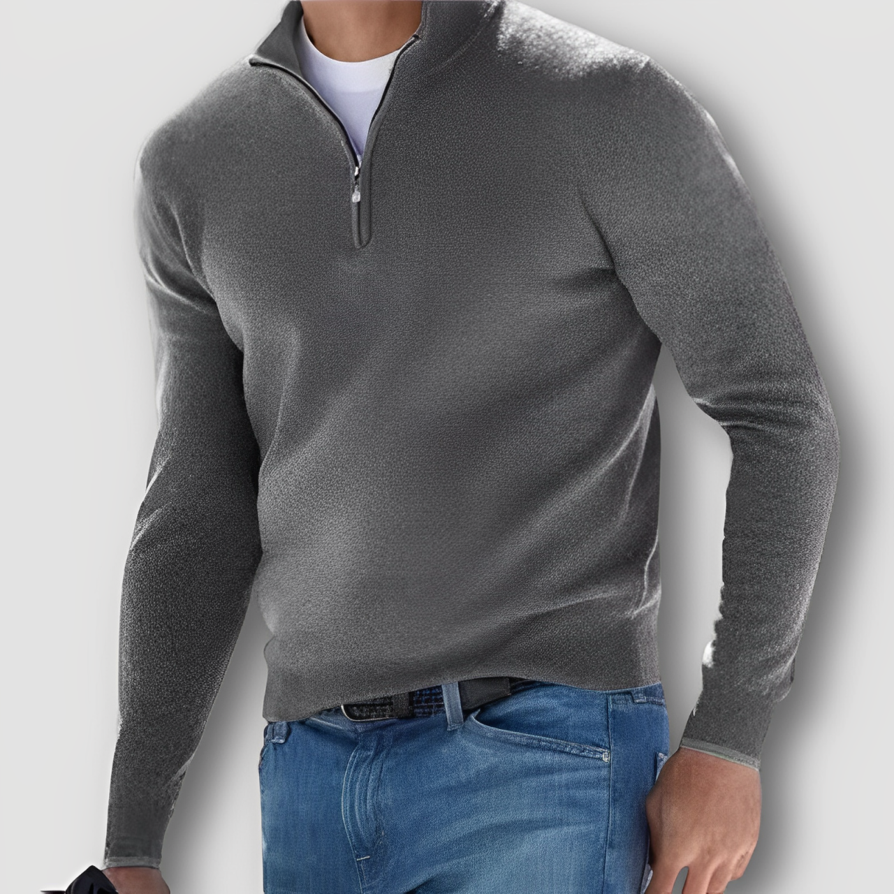 Casual Slim FIt Half Zip Soft Knit Sweater for Men