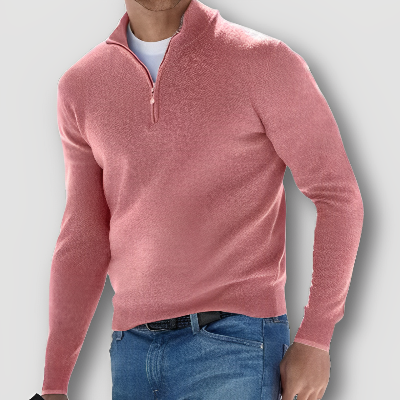 Casual Slim FIt Half Zip Soft Knit Sweater for Men