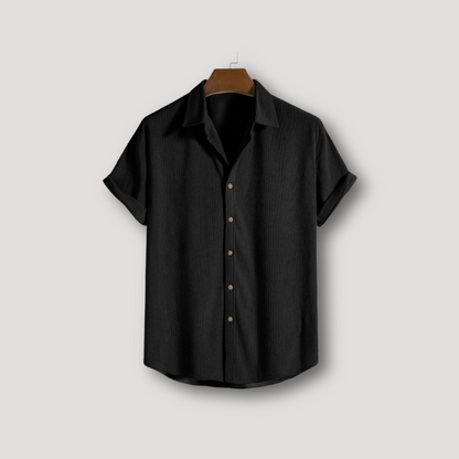 Men's Classic Short Sleeve Button Down Corduroy Shirt