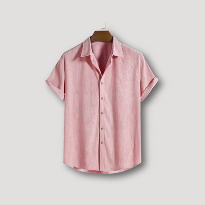 Men's Classic Short Sleeve Button Down Corduroy Shirt