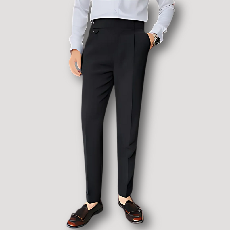 Executive Tailored Men's High Waisted Trousers