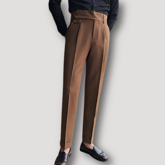 Executive Tailored Men's High Waisted Trousers