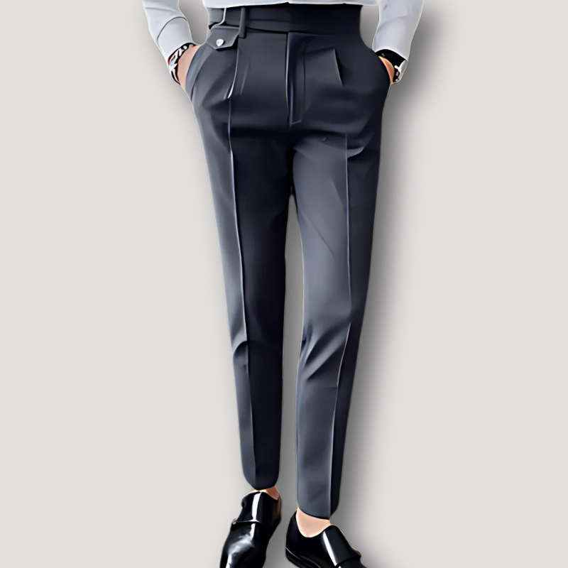 Executive Tailored Men's High Waisted Trousers