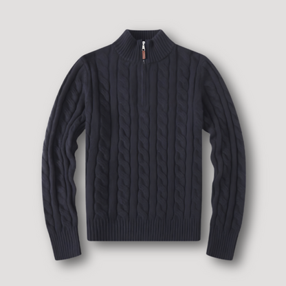 Men's Half Zip Cable Knit Sweater