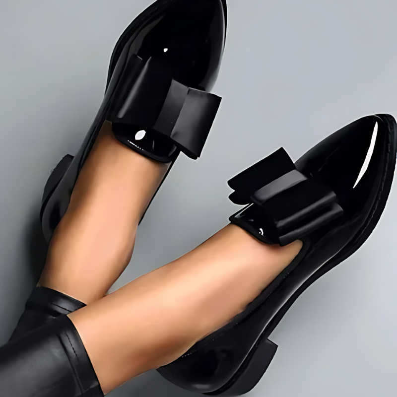 Pointed Toe Leather with Bow for Women