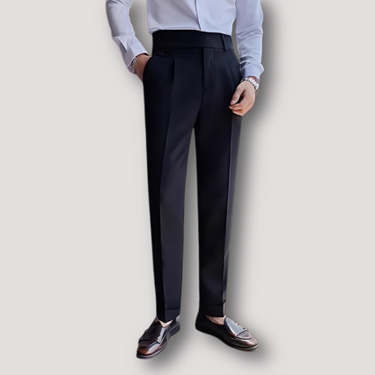 Classic High Waist Slim Fit Trousers for Men