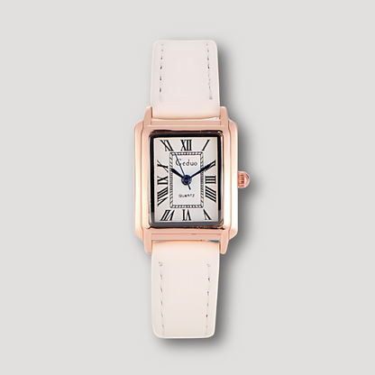 Classic Leather Strap Rectangular Watch for Men